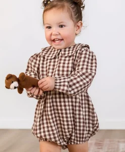 Outlet Babies' Double Cloth Collared Romper Rompers + Sets