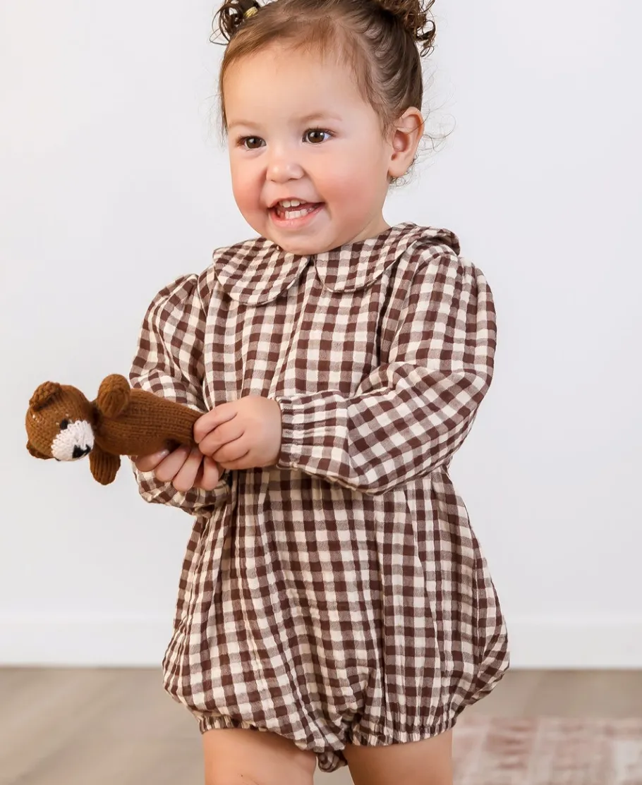 Outlet Babies' Double Cloth Collared Romper Rompers + Sets