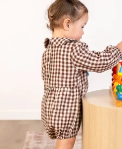 Outlet Babies' Double Cloth Collared Romper Rompers + Sets