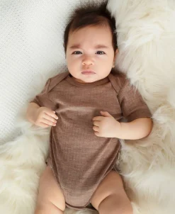 Clearance Babies' Merino Rib Short Sleeve Bodysuit Merino
