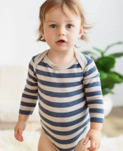 Online Babies' Merino Stripe Long Sleeve Bodysuit Merino