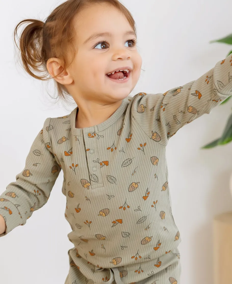 Outlet Babies' Printed Rib Long Sleeve Top Tops