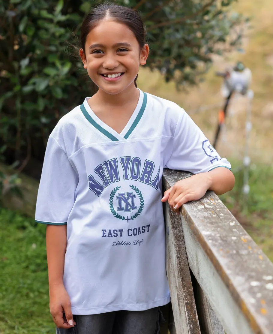 New Kids' Mesh Print V Neck Tee Kids Tops|T-Shirts