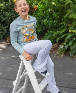 Discount Kids' Plain Roll Waist Flares Kids Bottoms|Essentials