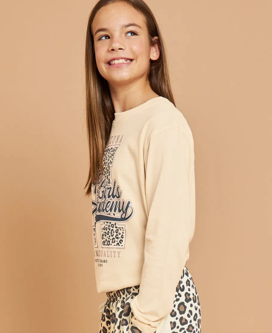 Hot Kids' Printed Long Sleeve Tee Kids T-Shirts|Essentials