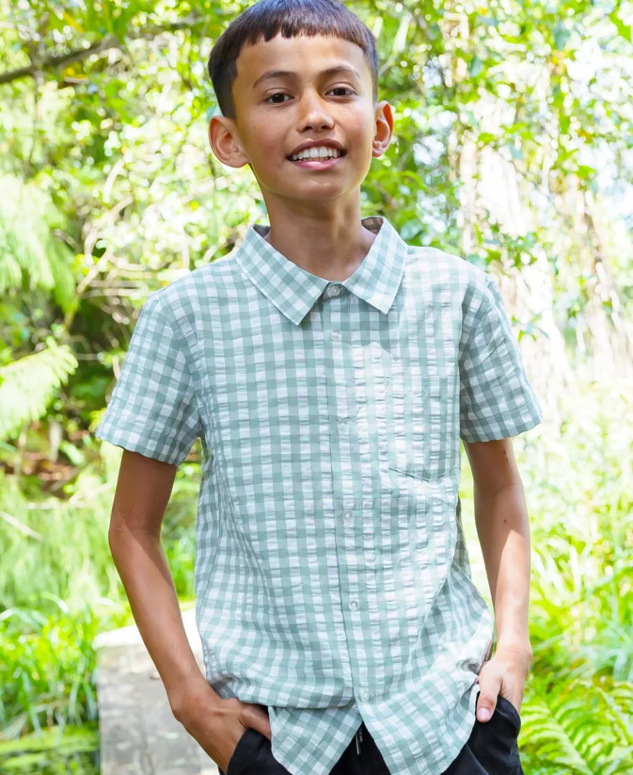 Hot Kids' Short Sleeve Mini Me Gingham Shirt Kids Tops|Kids 8 - 16