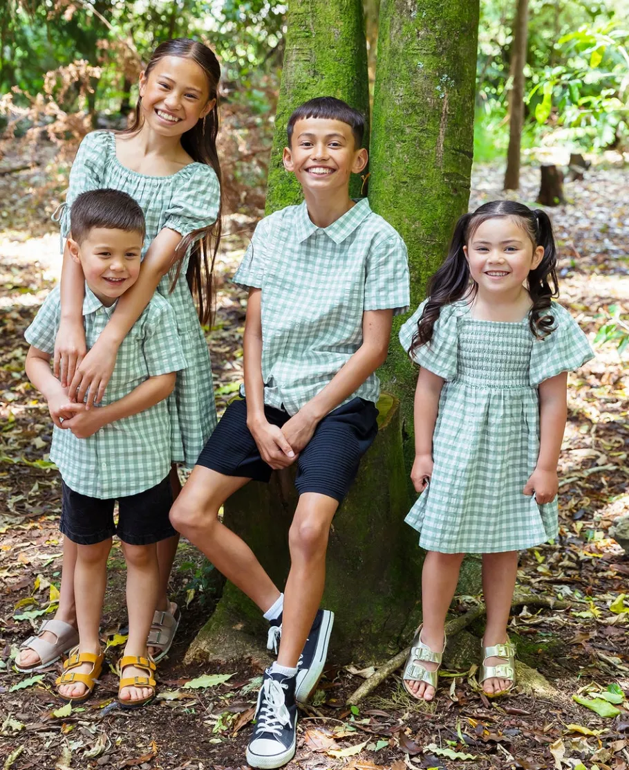 Hot Kids' Short Sleeve Mini Me Gingham Shirt Kids Tops|Kids 8 - 16