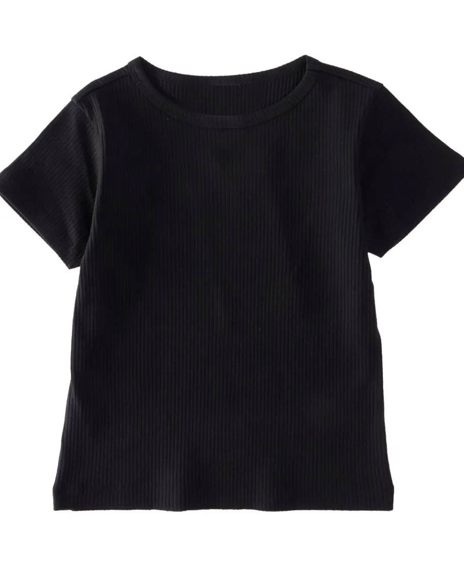 Best Kids' Short Sleeve Plain Rib Tee Kids Tops|T-Shirts