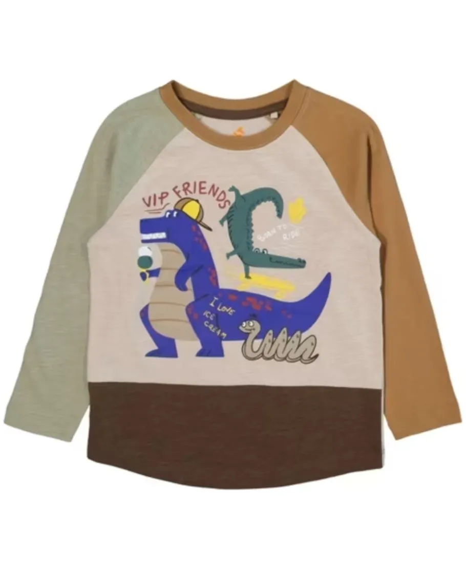 Best Little Kids' Long Sleeve Panel Print Tee Kids Tops|T-Shirts