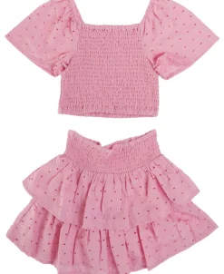 Online Little Kids' Broderie Top & Skirt Set Kids Kids 1 - 7