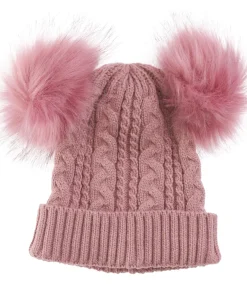 Fashion Little Kids' Fluffy Cable Pom Pom Beanie Kids Accessories