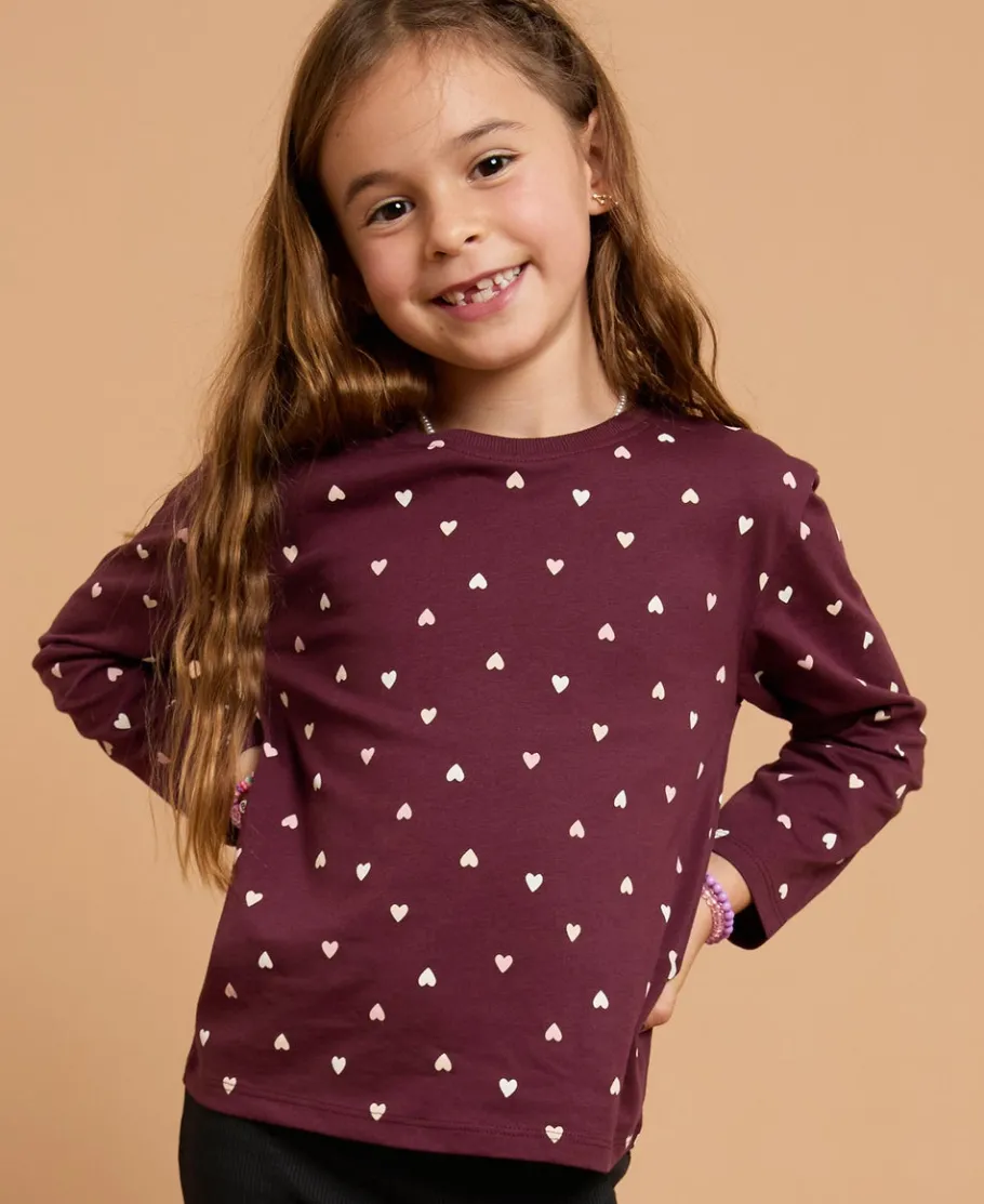 Discount Little Kids' Long Sleeve All Over Print Tee Kids Tops|T-Shirts