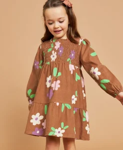 Best Little Kids' Long Sleeve Baby Cord Print Dress Kids Dresses|Kids 1 - 7