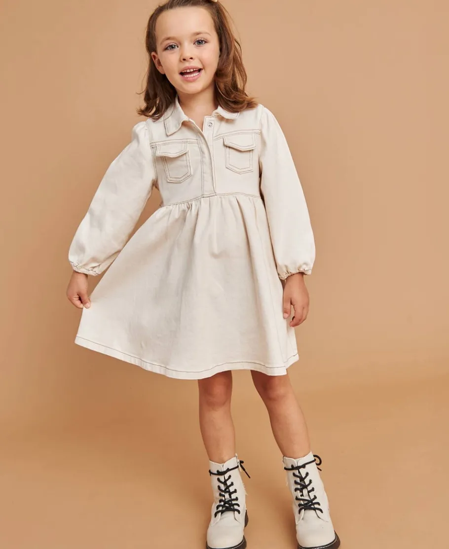 Best Little Kids' Long Sleeve Denim Dress Kids Dresses|Kids 1 - 7