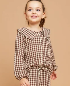 Sale Little Kids' Long Sleeve Double Cloth Collared Top Kids Tops|T-Shirts