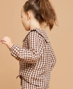 Sale Little Kids' Long Sleeve Double Cloth Collared Top Kids Tops|T-Shirts