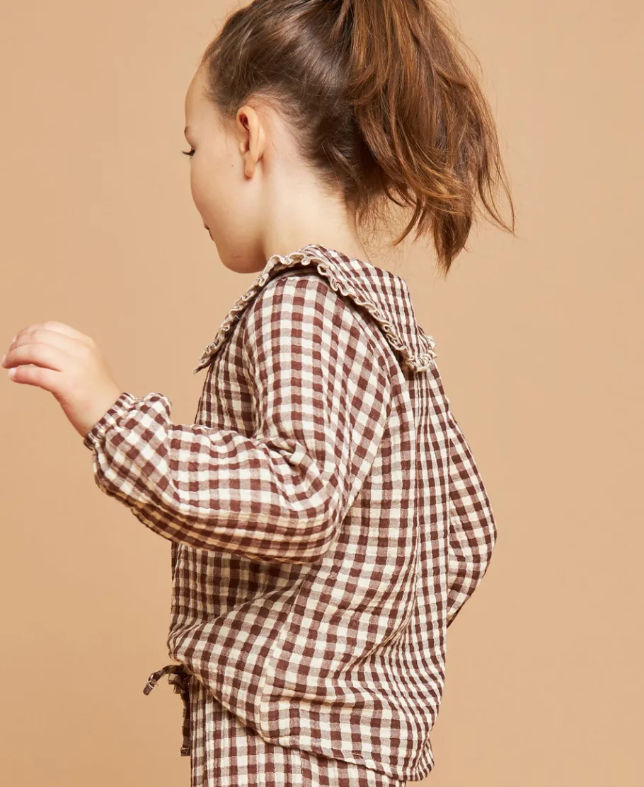 Sale Little Kids' Long Sleeve Double Cloth Collared Top Kids Tops|T-Shirts
