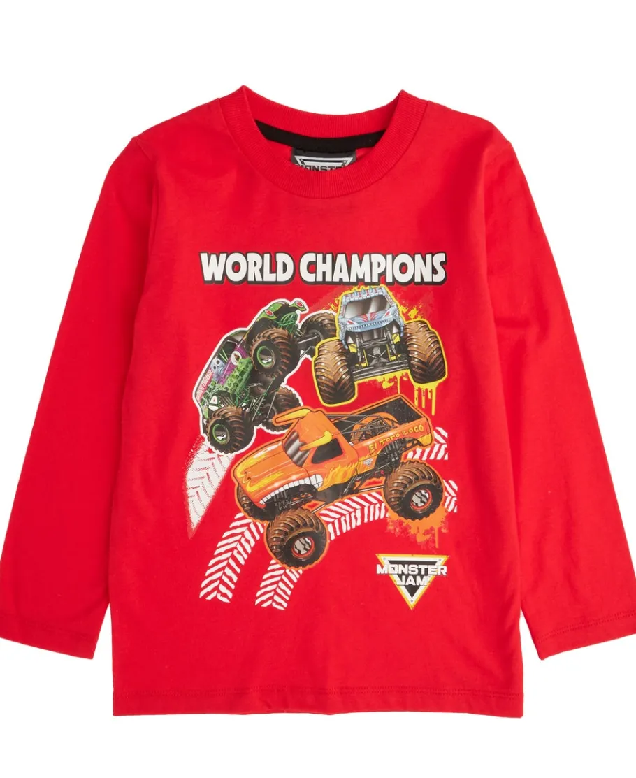 Outlet Little Kids' Long Sleeve Monster Jam Print Tee Kids Licensed Clothing|Tops