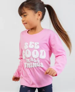 Discount Little Kids' Long Sleeve Puff Print Tee Kids Tops|T-Shirts
