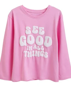 Discount Little Kids' Long Sleeve Puff Print Tee Kids Tops|T-Shirts