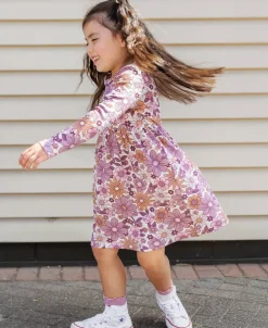 Fashion Little Kids' Long Sleeve Printed Rib Dress. Kids Dresses|Kids 1 - 7