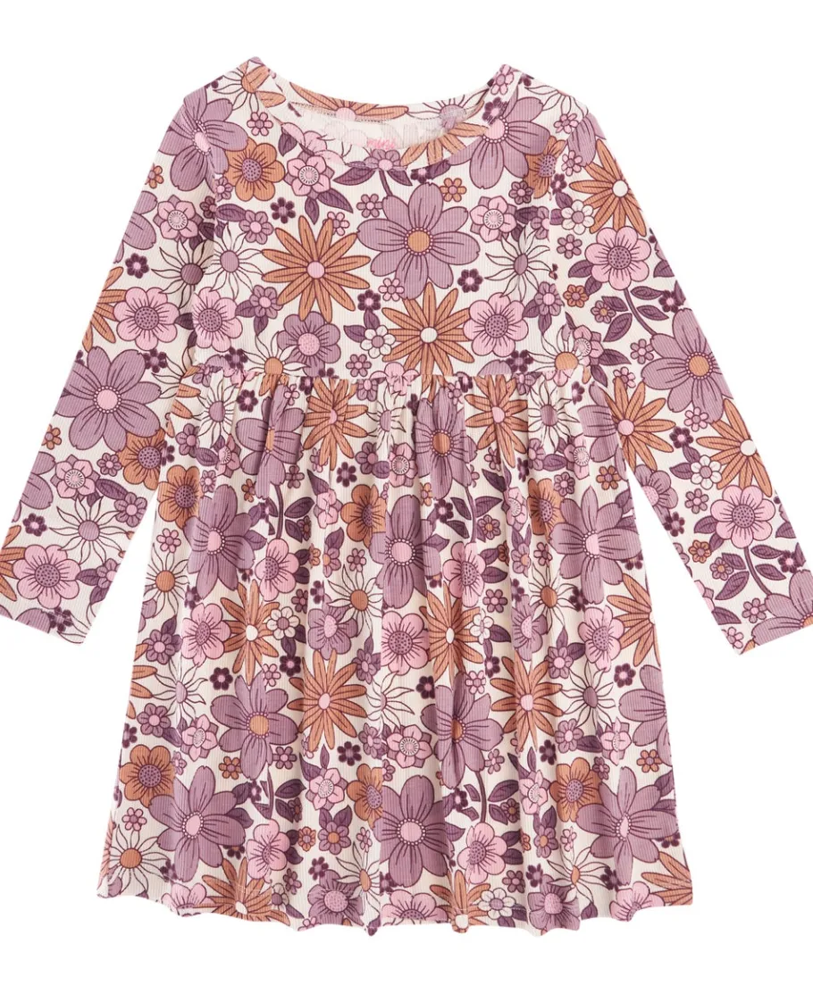 Fashion Little Kids' Long Sleeve Printed Rib Dress. Kids Dresses|Kids 1 - 7