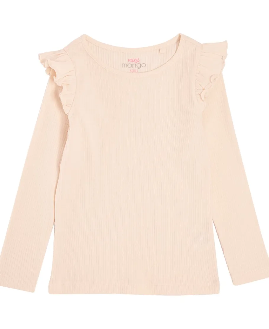 Outlet Little Kids' Long Sleeve Rib Frill Top Kids Tops|T-Shirts