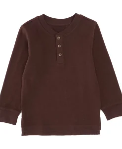 Best Little Kids' Long Sleeve Waffle Henley Tee Kids Tops|T-Shirts