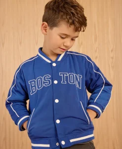 Online Little Kids' Piped Collegiate Bomber Jacket Kids Jackets|Kids 1 - 7