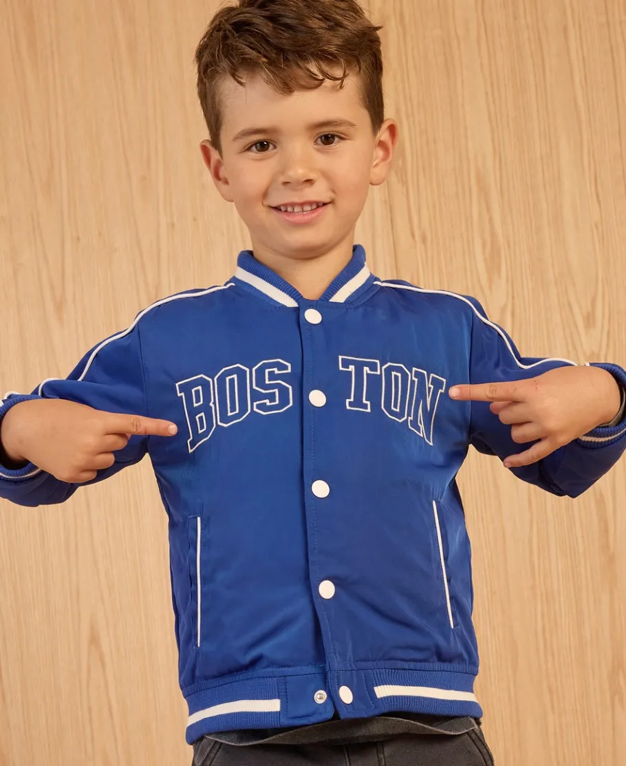 Online Little Kids' Piped Collegiate Bomber Jacket Kids Jackets|Kids 1 - 7