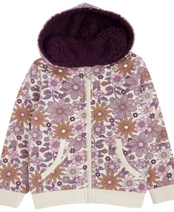 Sale Little Kids' Printed Sherpa Zip Hoodie Kids Sweats + Fleece|Tops