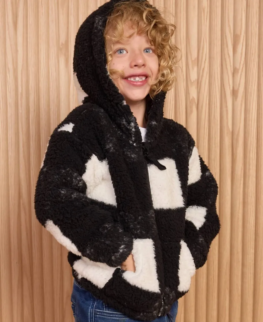 New Little Kids' Printed Zip Through Fleece Hoodie Kids Sweats + Fleece|Tops