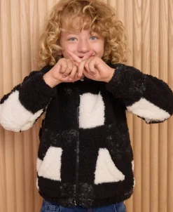 New Little Kids' Printed Zip Through Fleece Hoodie Kids Sweats + Fleece|Tops