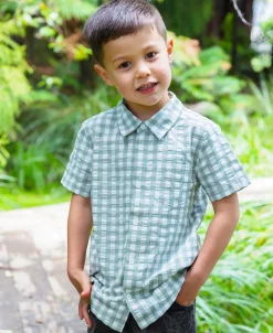 Discount Little Kids' Short Sleeved Mini Me Gingham Shirt Kids Tops|Kids 1 - 7