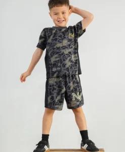 New Little Kids Sporty Mesh Side Stripe Short Kids Bottoms|Kids 1 - 7