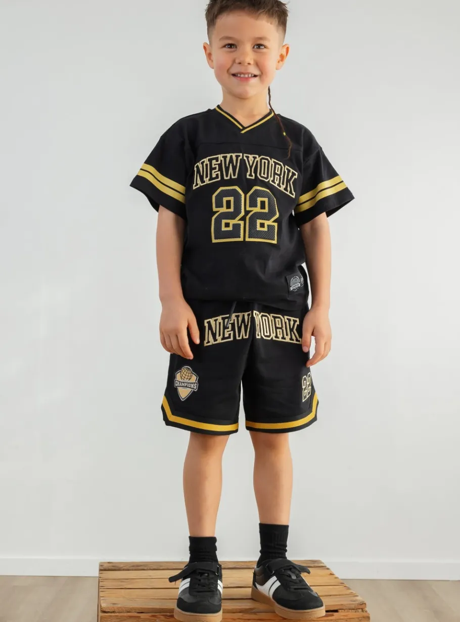 Discount Little Kids' Sporty Terry Applique Short Kids Bottoms|Kids 1 - 7