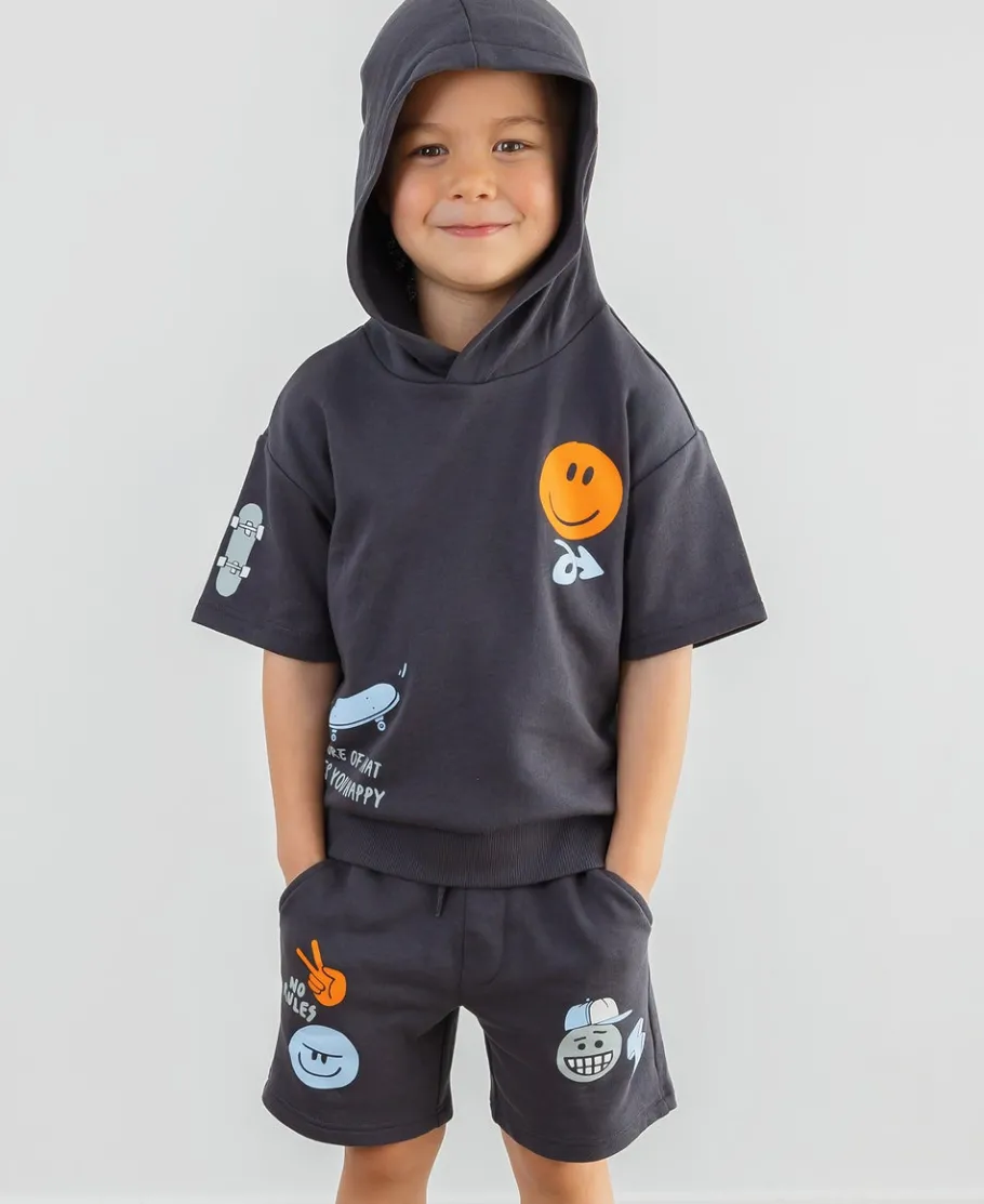 New Little Kids' Terry Print Tee & Short Set Kids Bottoms|Kids 1 - 7