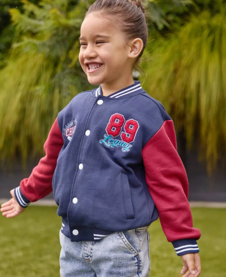 Discount Little Kids' Varsity Sweat Bomber Kids Jackets|Kids 1 - 7