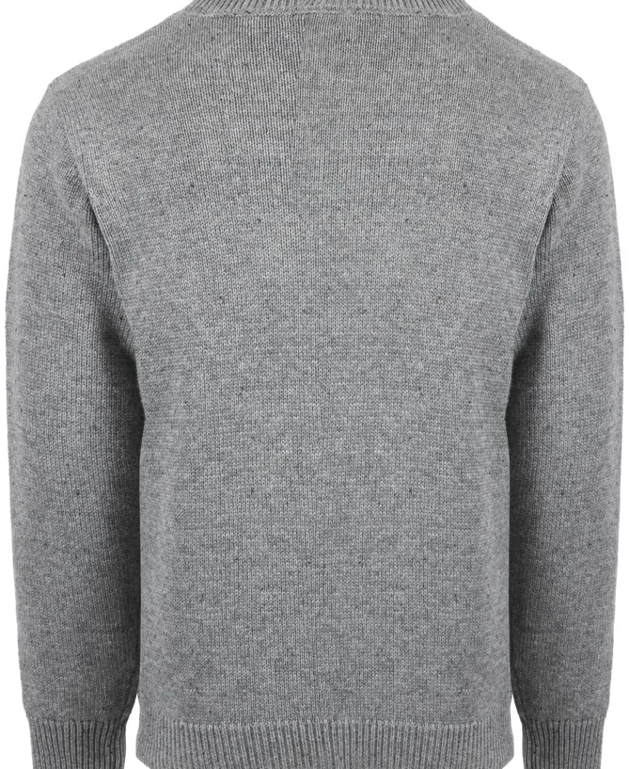 New Men's Cable Flecked Crew Neck Jumper Knitwear & Sweats