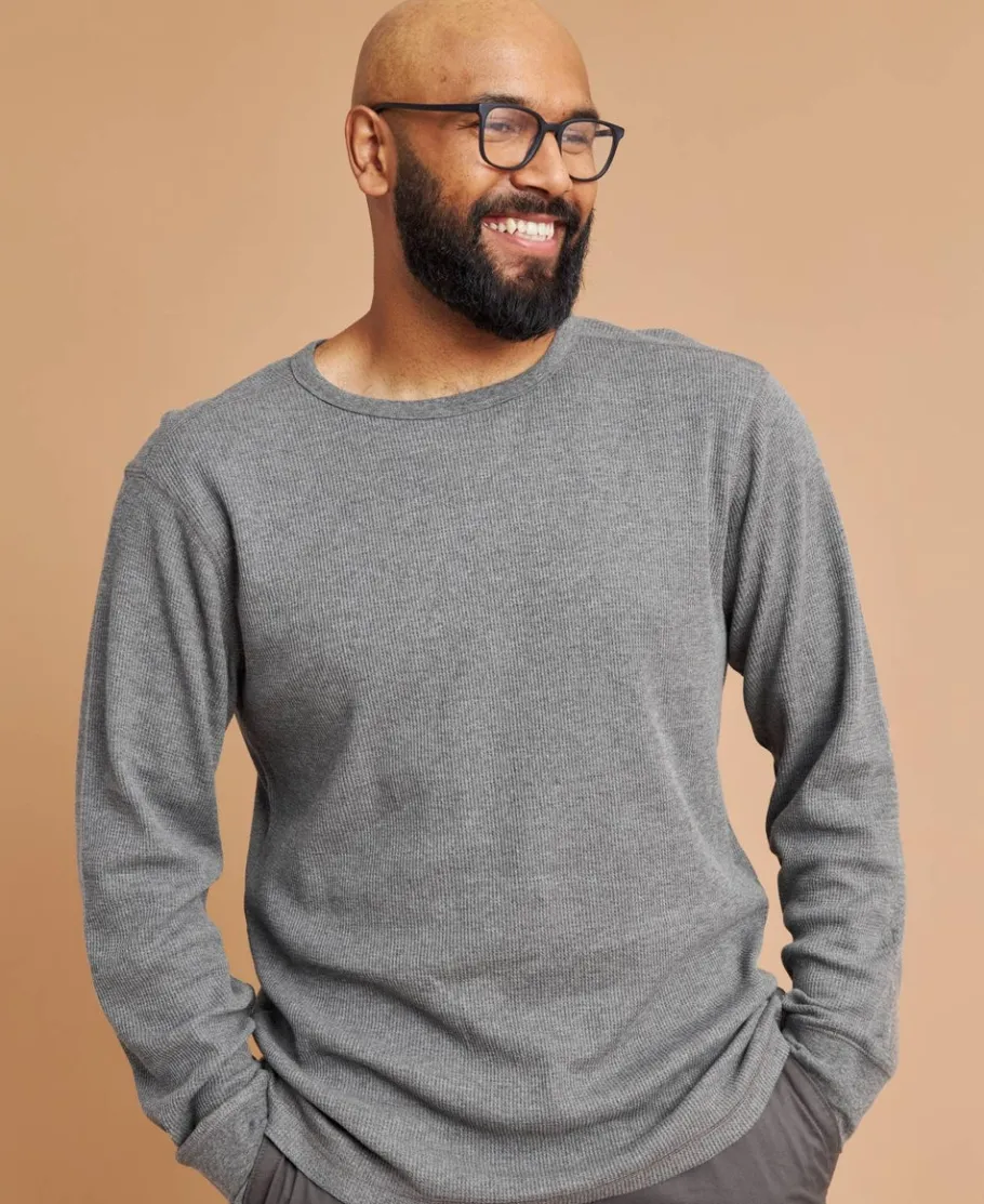 Discount Men's Waffle Long Sleeve Top T-Shirts|Tops