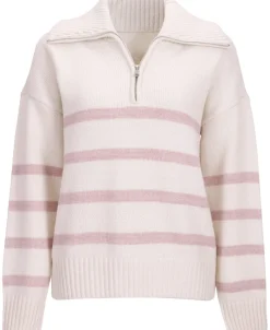 Fashion Women's 1/4 Zip Collared Jumper Women Knitwear