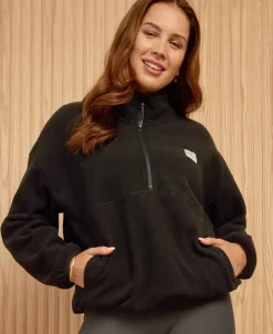 Fashion Women's 1/4 Zip Fleece Sweatshirt Women Sweats & Fleece
