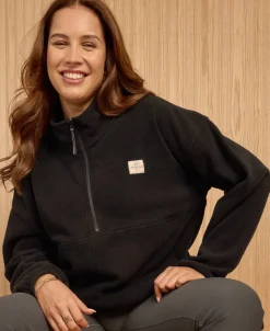 Fashion Women's 1/4 Zip Fleece Sweatshirt Women Sweats & Fleece