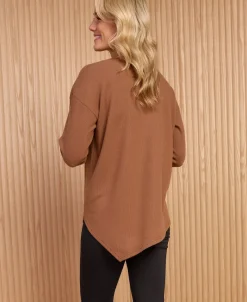 Best Women's Asymmetric Waffle Top Women T-Shirts|Tops