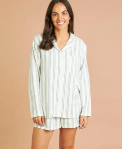 Fashion Women's Brushed Cotton Short PJ Set Women Sleepwear