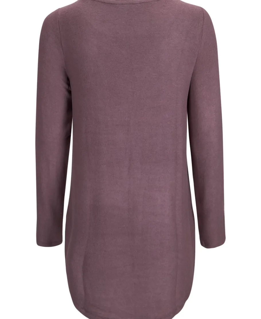 Hot Women's Brushed Long Sleeve Scoop Hem Top Women T-Shirts|Tops