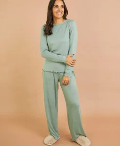 Hot Women's Brushed PJ Set Women Sleepwear