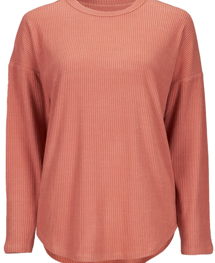 Clearance Women's Brushed Rib Drop Shoulder Top Women T-Shirts|Tops