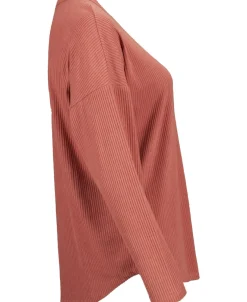 Clearance Women's Brushed Rib Drop Shoulder Top Women T-Shirts|Tops