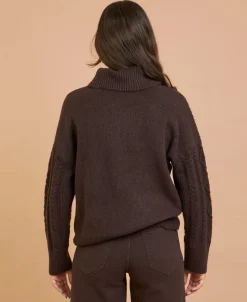 Online Women's Cable Roll Neck Jumper Women Knitwear